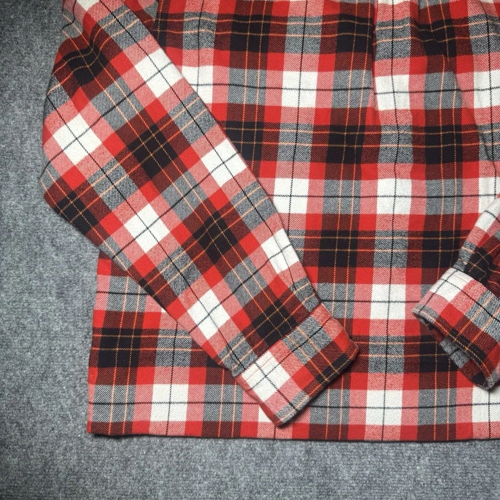 The North Face Arroyo Button Up Flannel Shirt Shacket Men Large Red Plaid Button